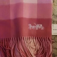 [S] COACH 4629 EXTRA LONG MLTC CHECK PRINT MUFFLER,ICE PINK, 195031620294 (SCO200)