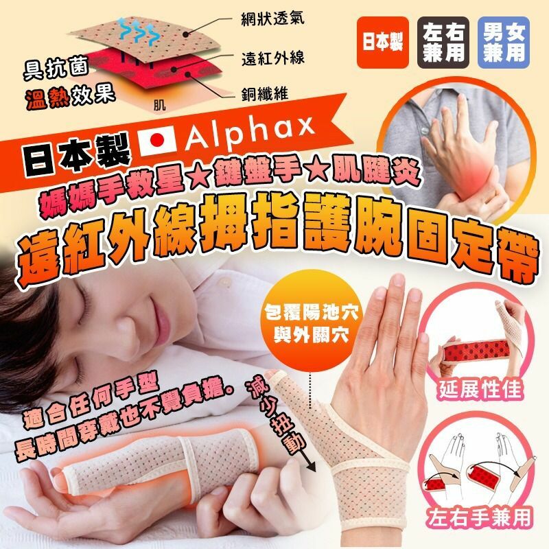 Alphax日本製遠紅外線拇指護腕固定帶