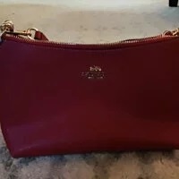 [S] COACH CE584 LEATHER CLARA SHOULDER,IM/1941 RED, 195031758140 (SCO336)