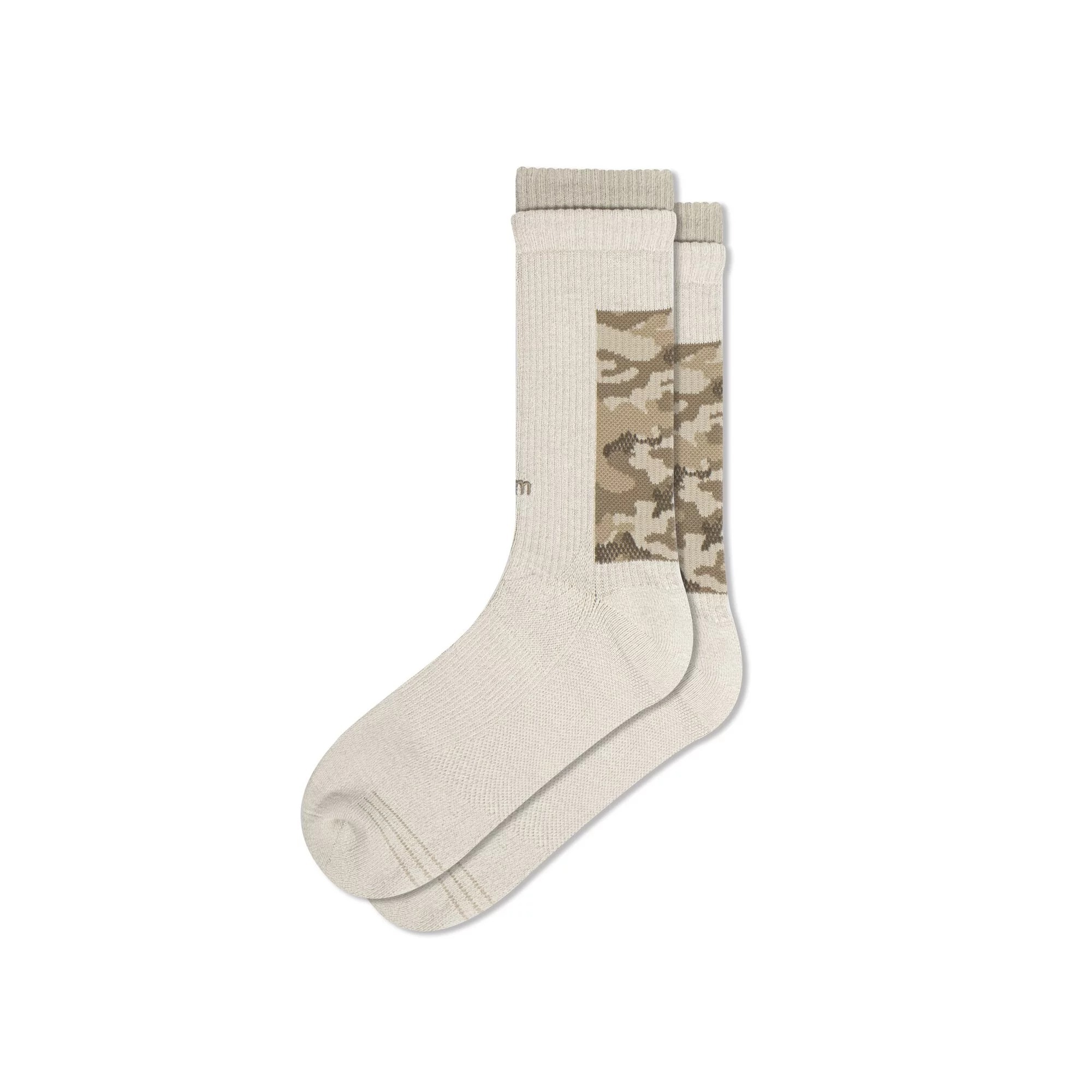faam Camo Pattern Crew Socks 沙杏 / 漠灰 - 雙層迷彩針織高筒襪