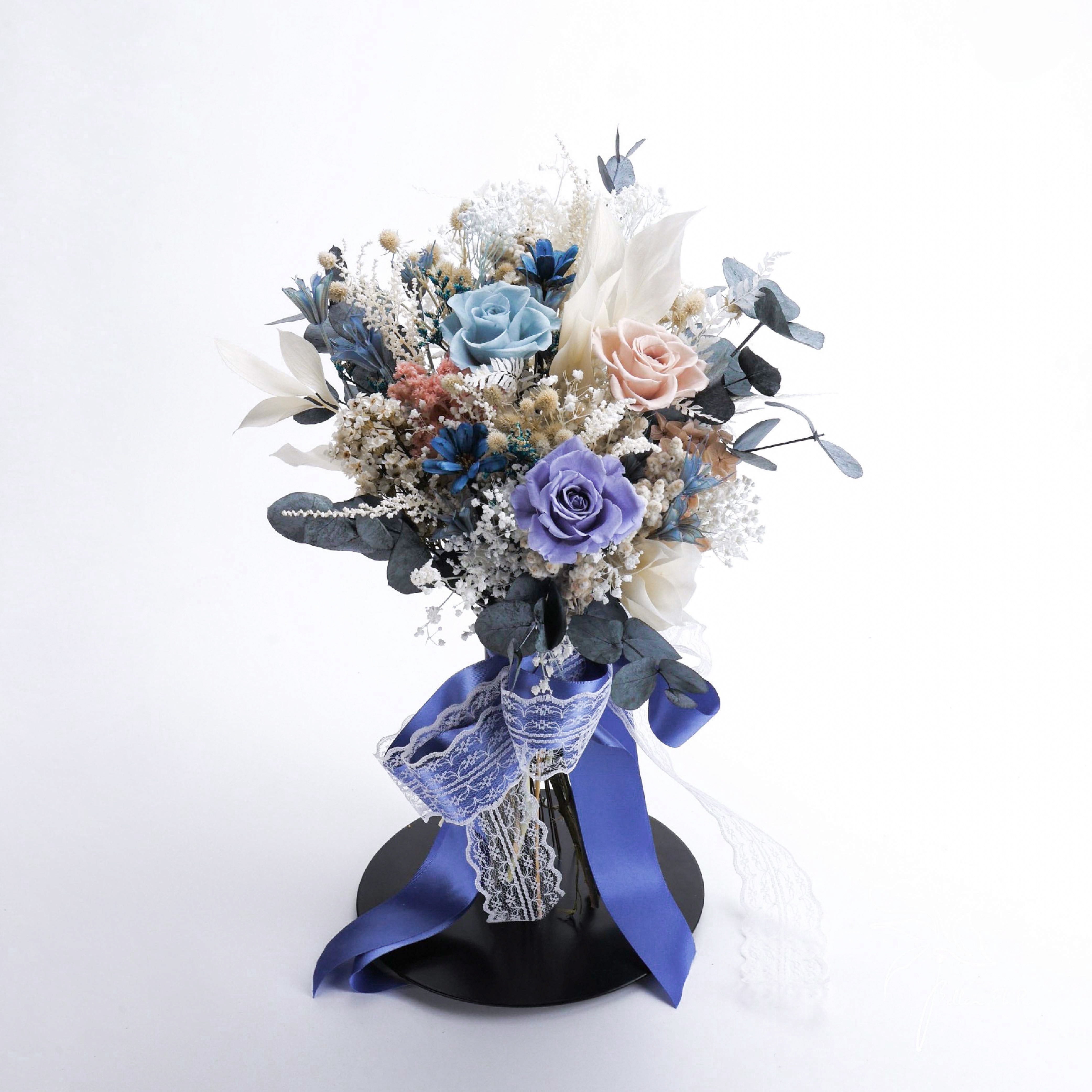 【心空】3朵永生主花中型捧花