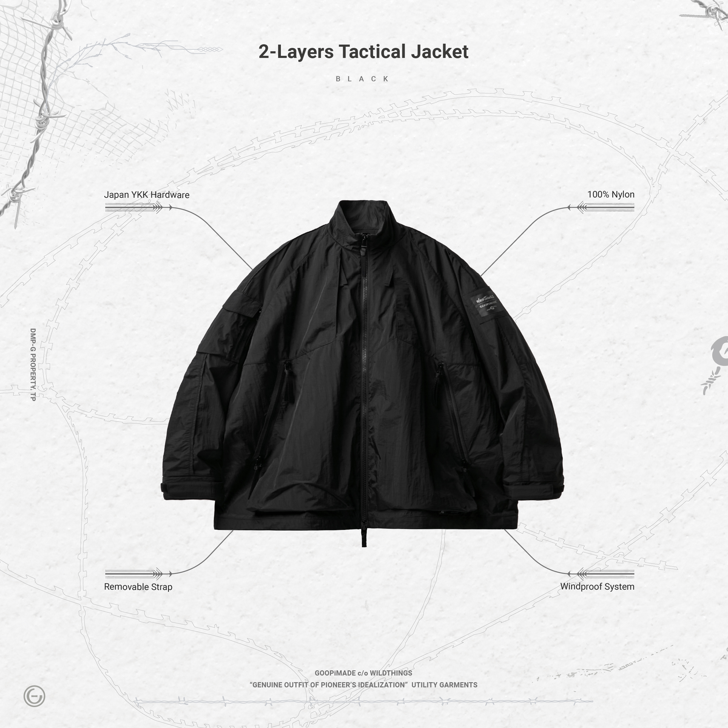 2-Layers Tactical Jacket - Black
