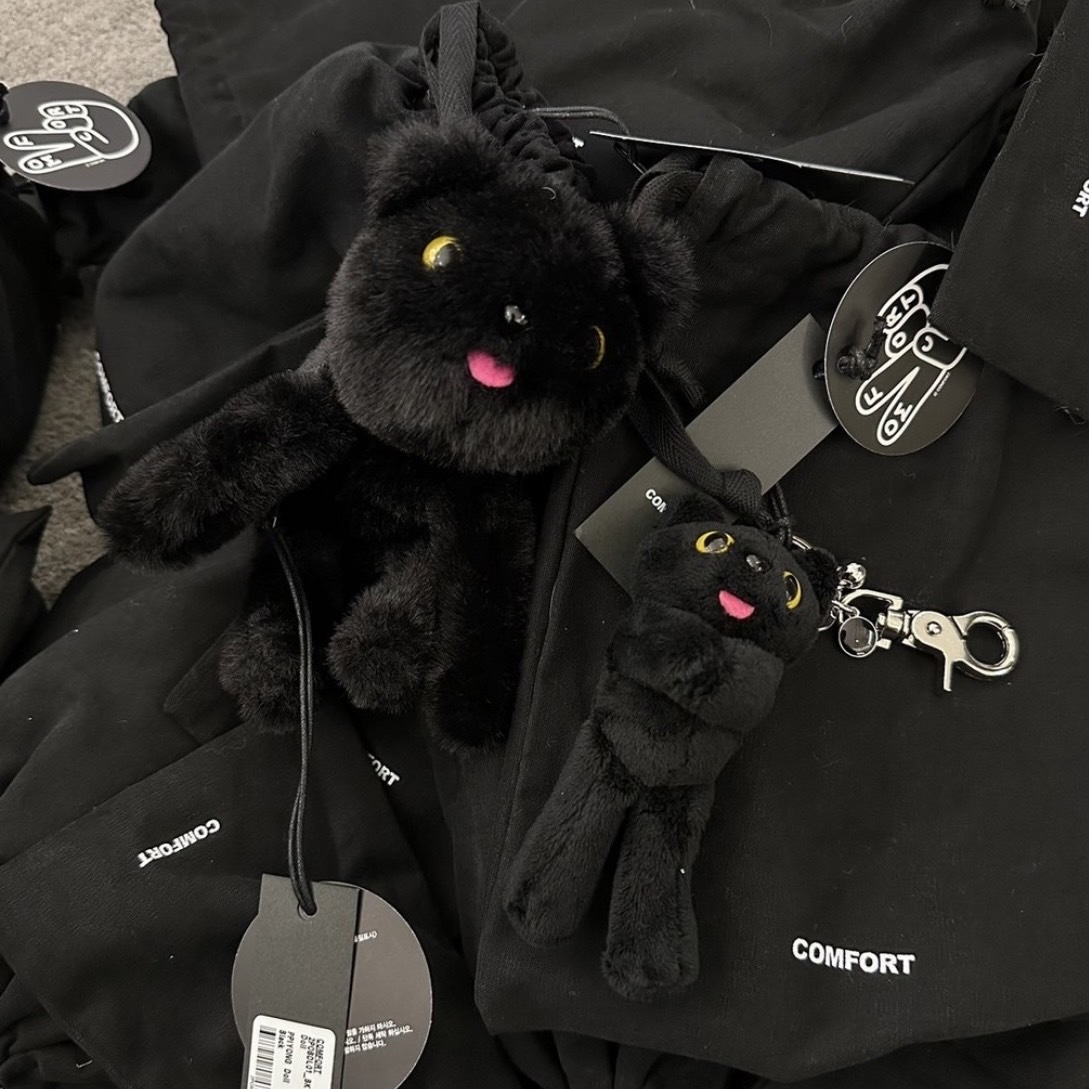 韓國代購COMFORT PIYONG KEY RING 小黑貓鑰匙圈吊飾現貨
