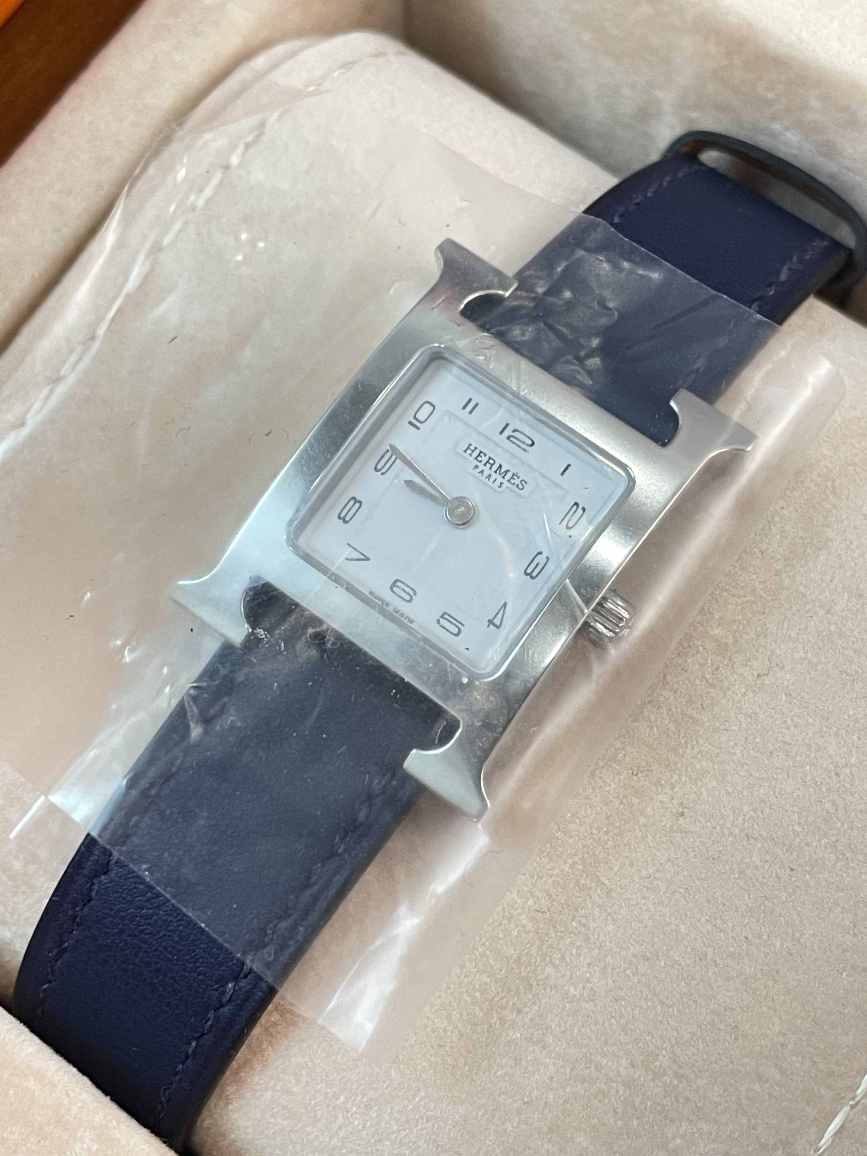 Hermes Heure H watch Bleu Saphir 銀 SMALL MODEL SWIFT