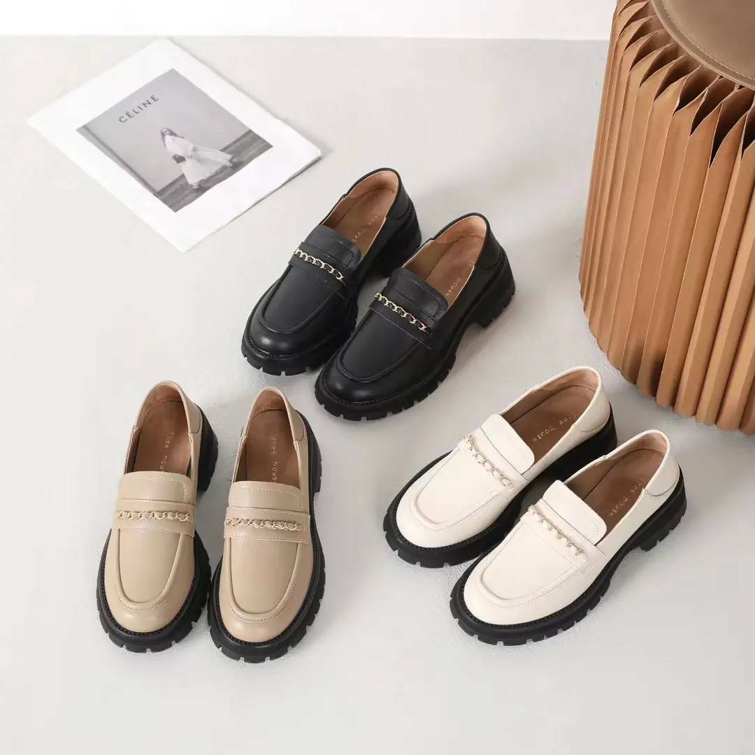 韓版鏈條鬆糕樂福鞋