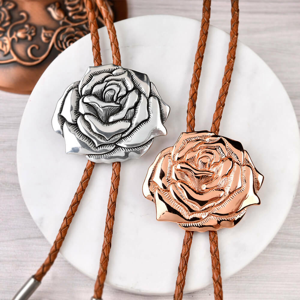 花系列 - 二月玫瑰花 保羅領帶/BoloTie/美式領帶－快速出貨