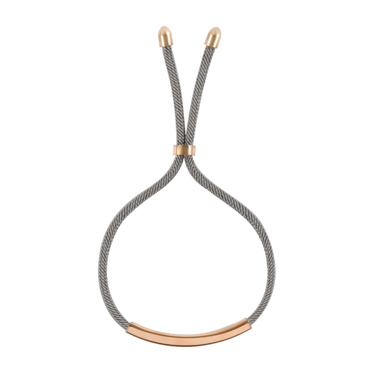 編織繩手鍊，情侶手鍊 亮面弧形方柱；純粹的愛情（2589女款）