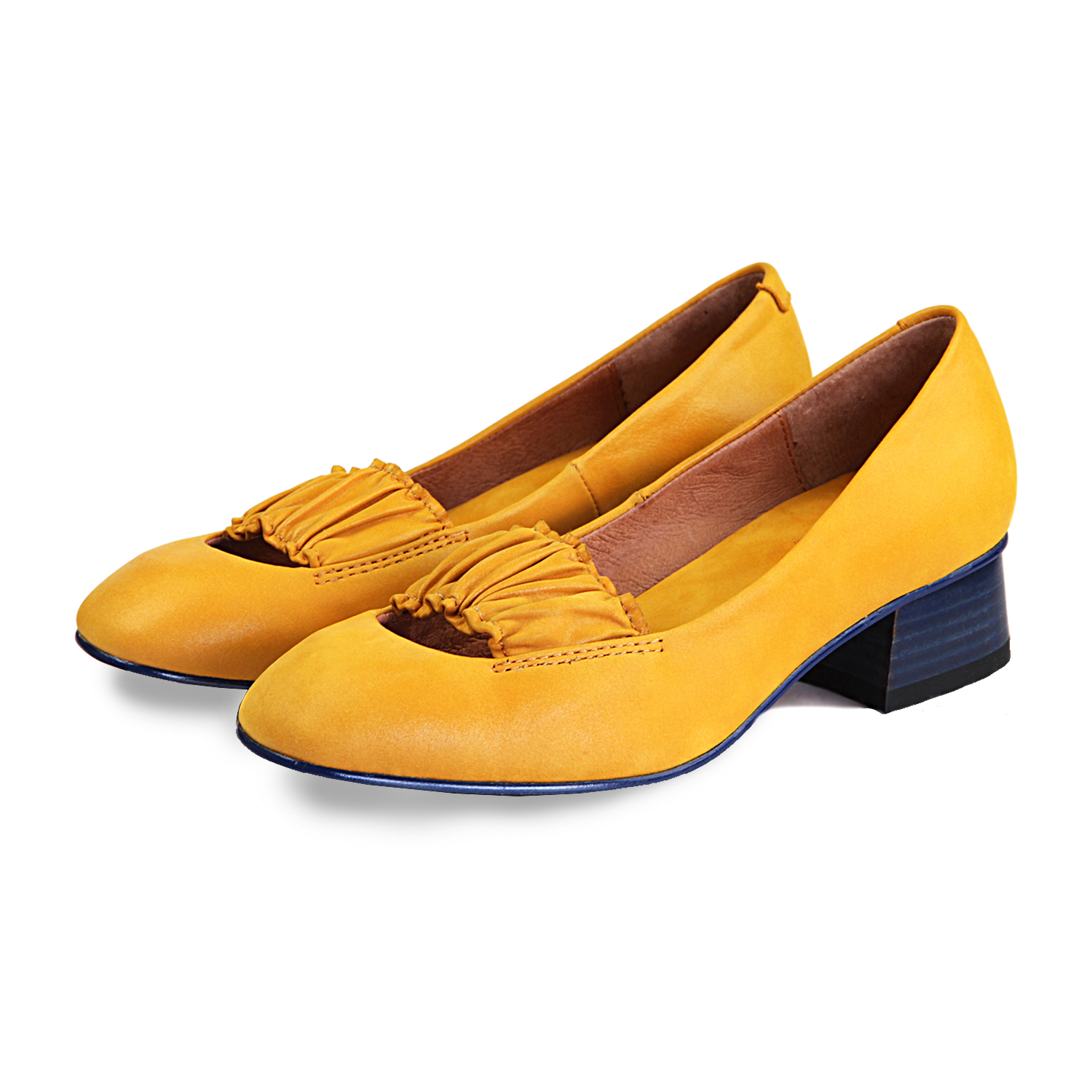 Ballerina W1070 Yellow Leather Pumps