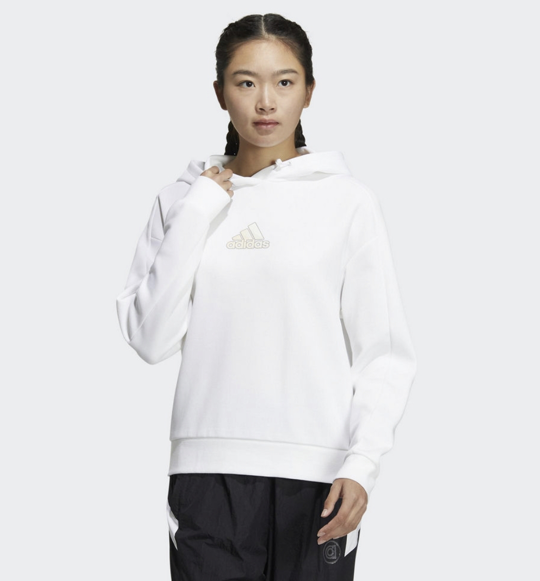 ADIDAS UST HOOD OCT T2 女 連帽T恤 白HR2596