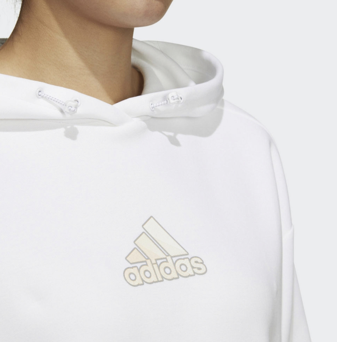 ADIDAS UST HOOD OCT T2 女 連帽T恤 白HR2596