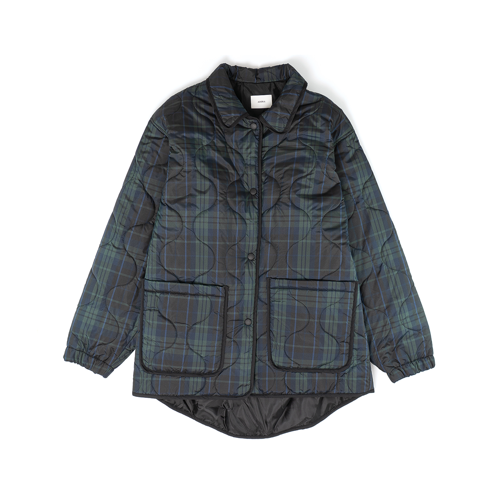 薄夾棉格仔外套短裙套裝