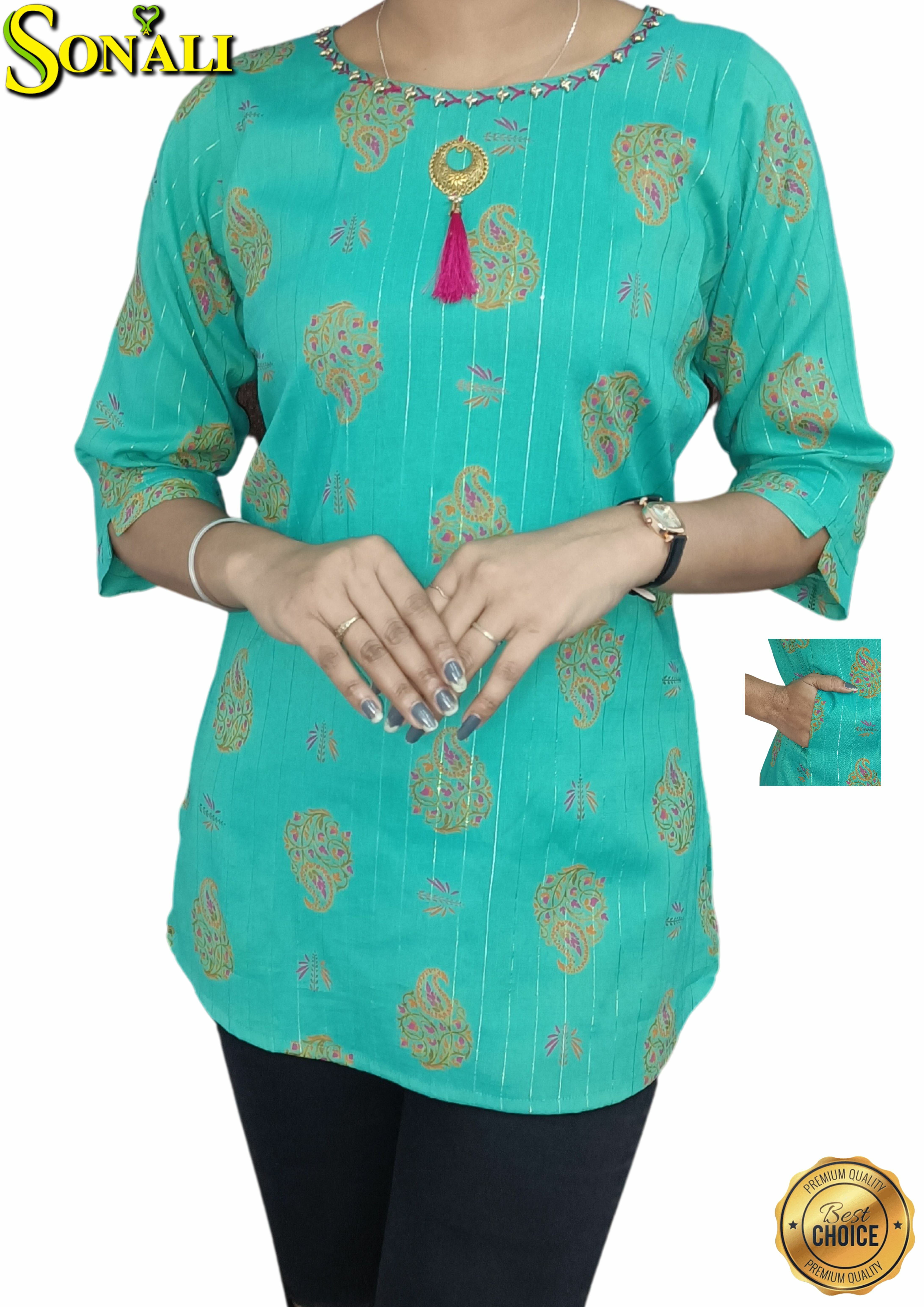 Sonali Premier Quality Women's Short Top Collections Top Only (Style and Color Refer Image) - Special Offer! A0051A/A0051B/A0051C