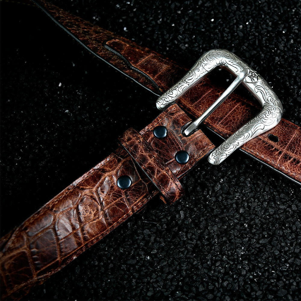 加州Ariat騎士時尚石頭紋 潮牌真皮皮帶-快速出貨