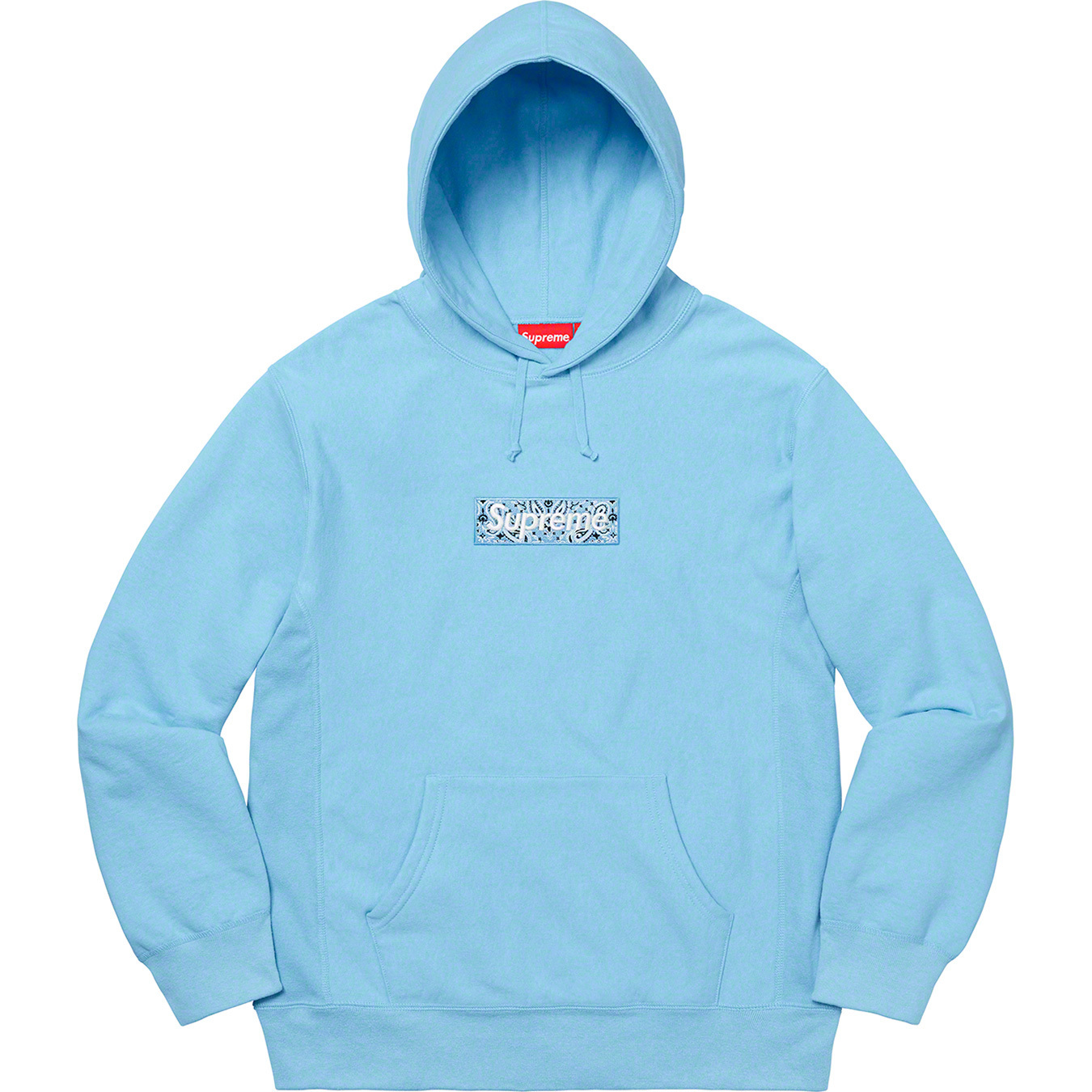 Supreme Bandana Box Logo Hooded Sweatshirt Light Blue