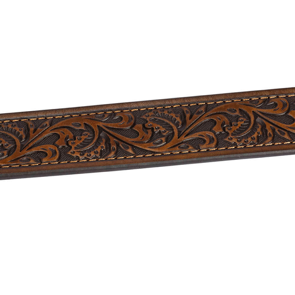 德州老鎮紳仕唐草雕花 潮牌真皮皮帶-快速出貨