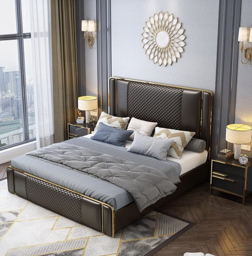 黑巧菱格皮床 AOZ-A6