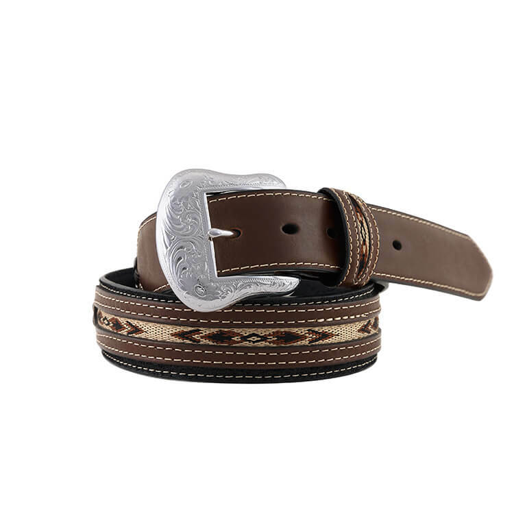 美國印地安風唐草紋 潮牌真皮皮帶-快速出貨