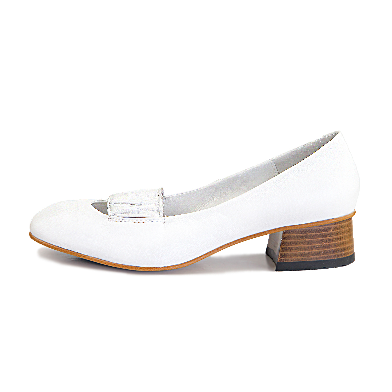 Ballerina W1070 White Leather Pumps