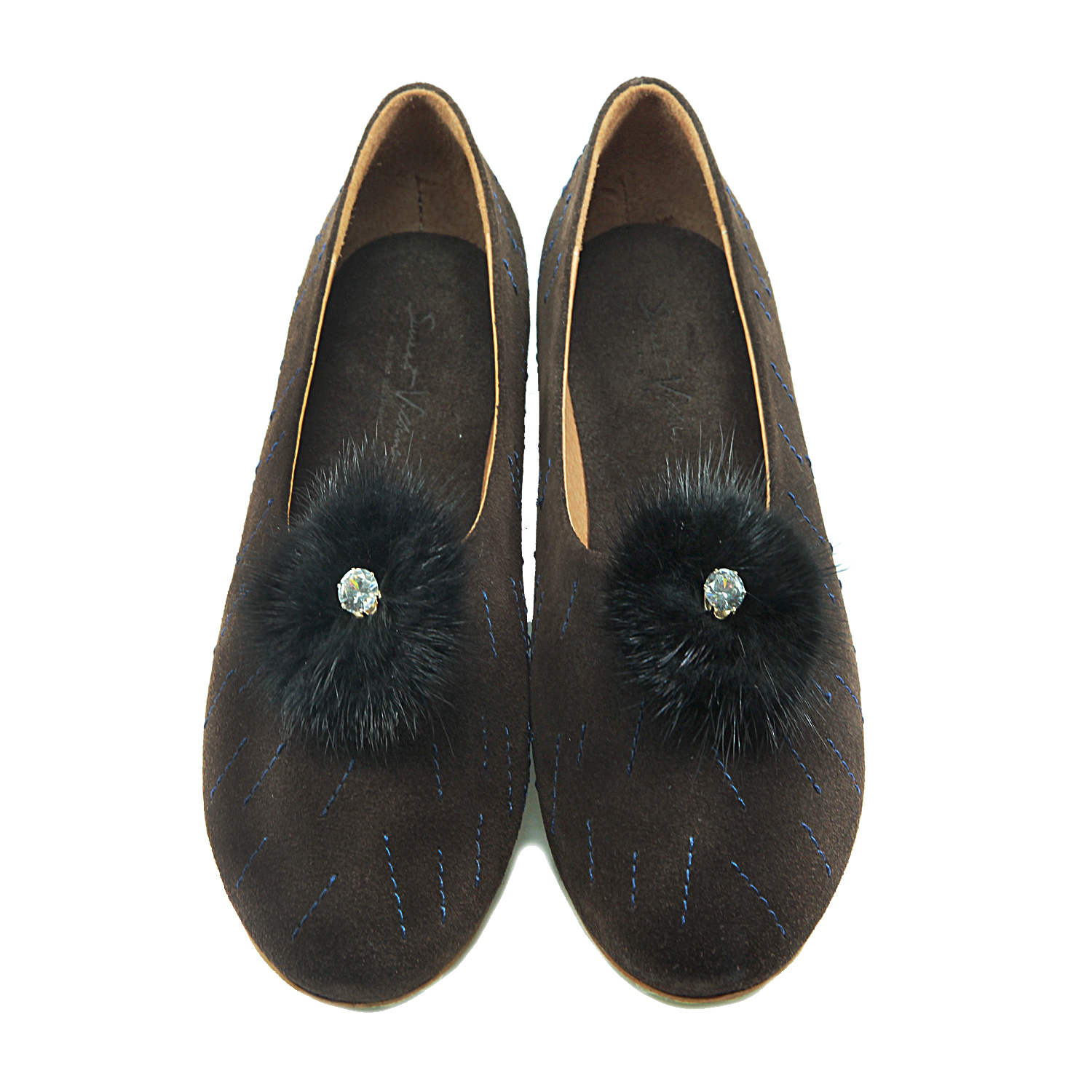 MEMORY W1057AA Brown Leather Ballet Flats