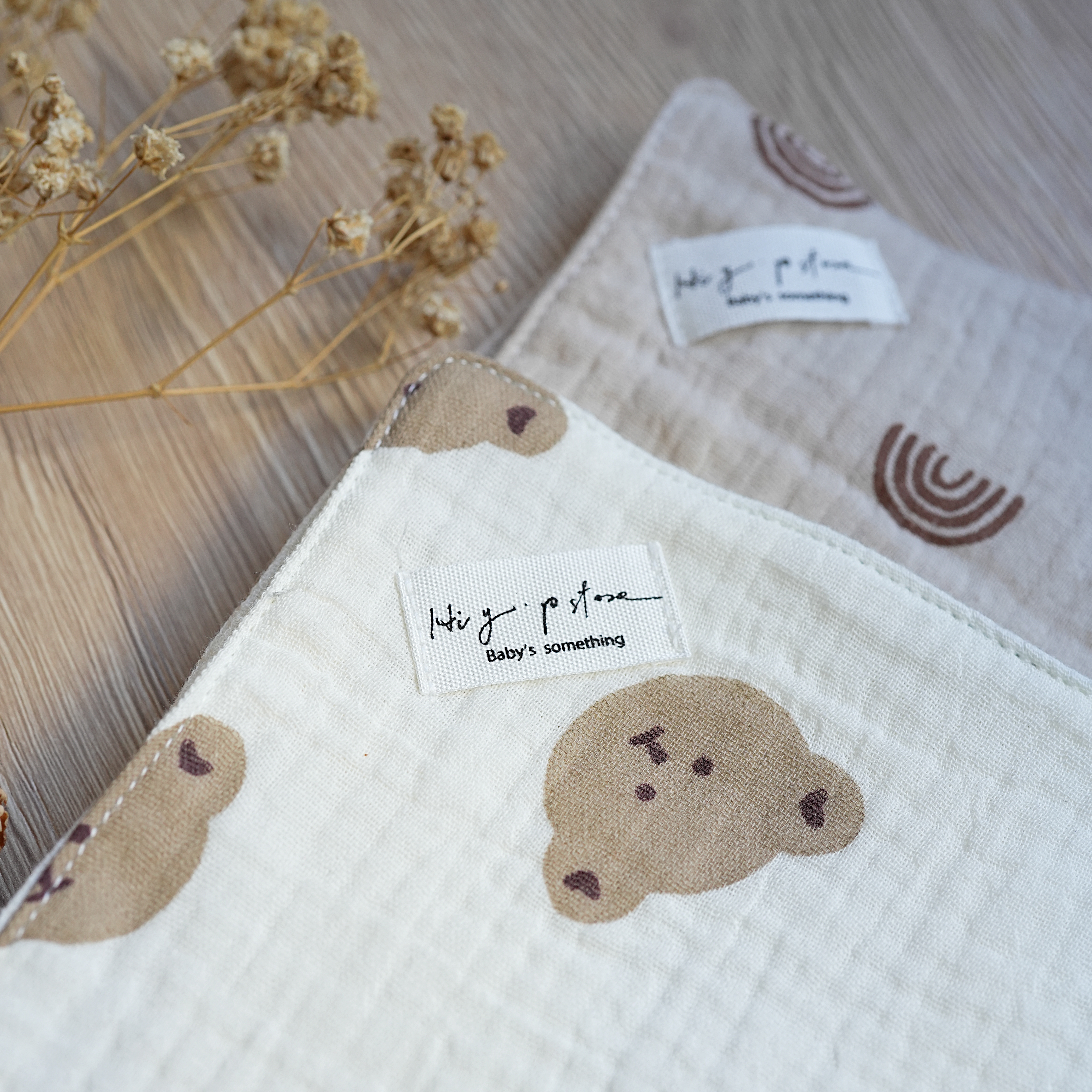 Hi Y.P store-拍嗝巾-卡其熊熊-兩件組