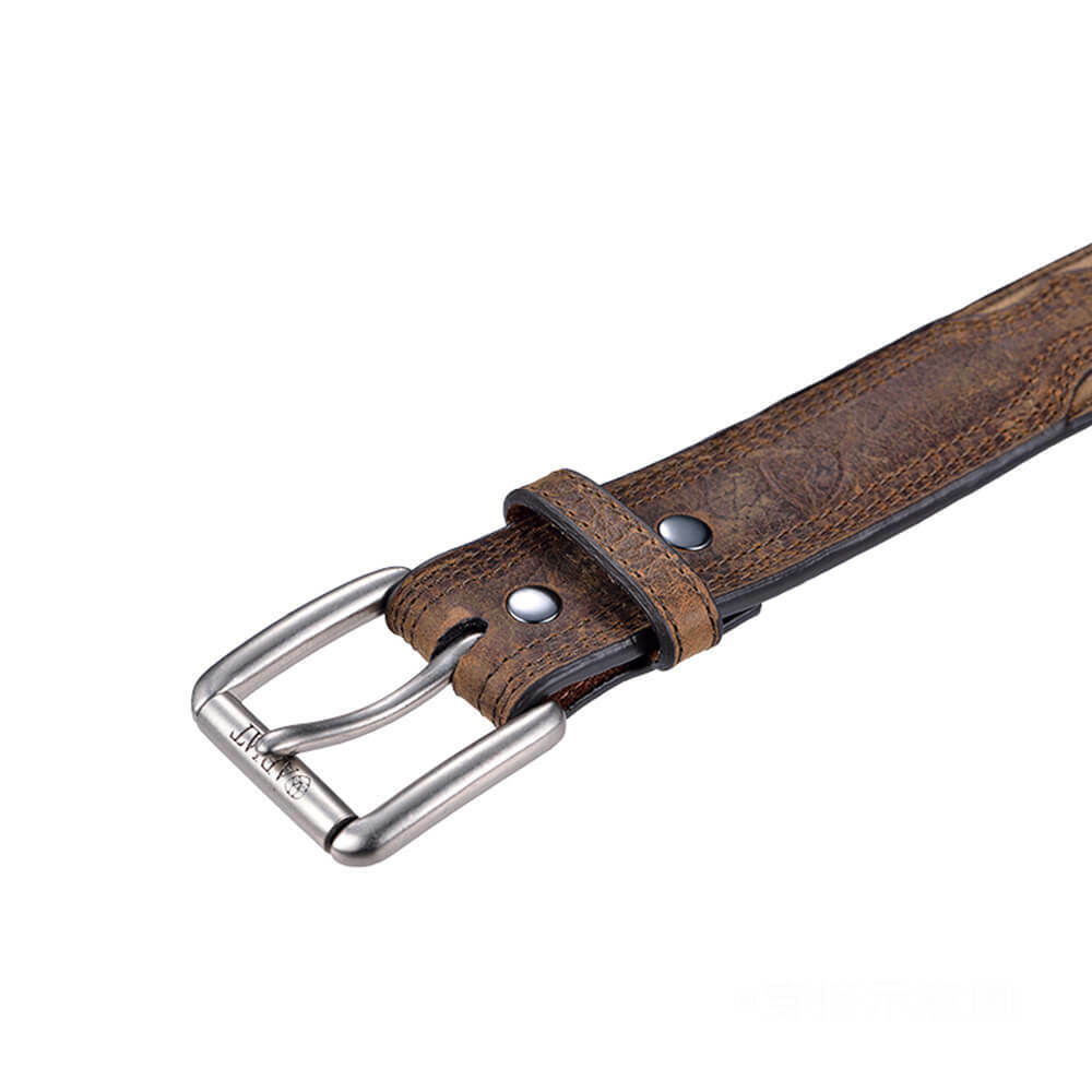 加州Ariat粗獷靴式車縫飾邊 潮牌真皮皮帶-快速出貨