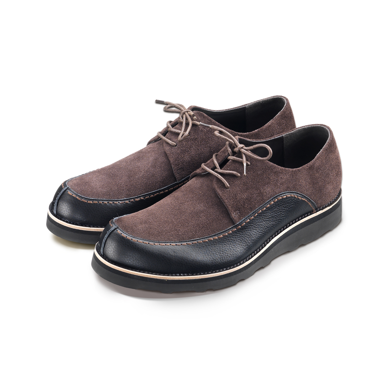 Franklin M1132 Brown Black Leather Casual Shoes