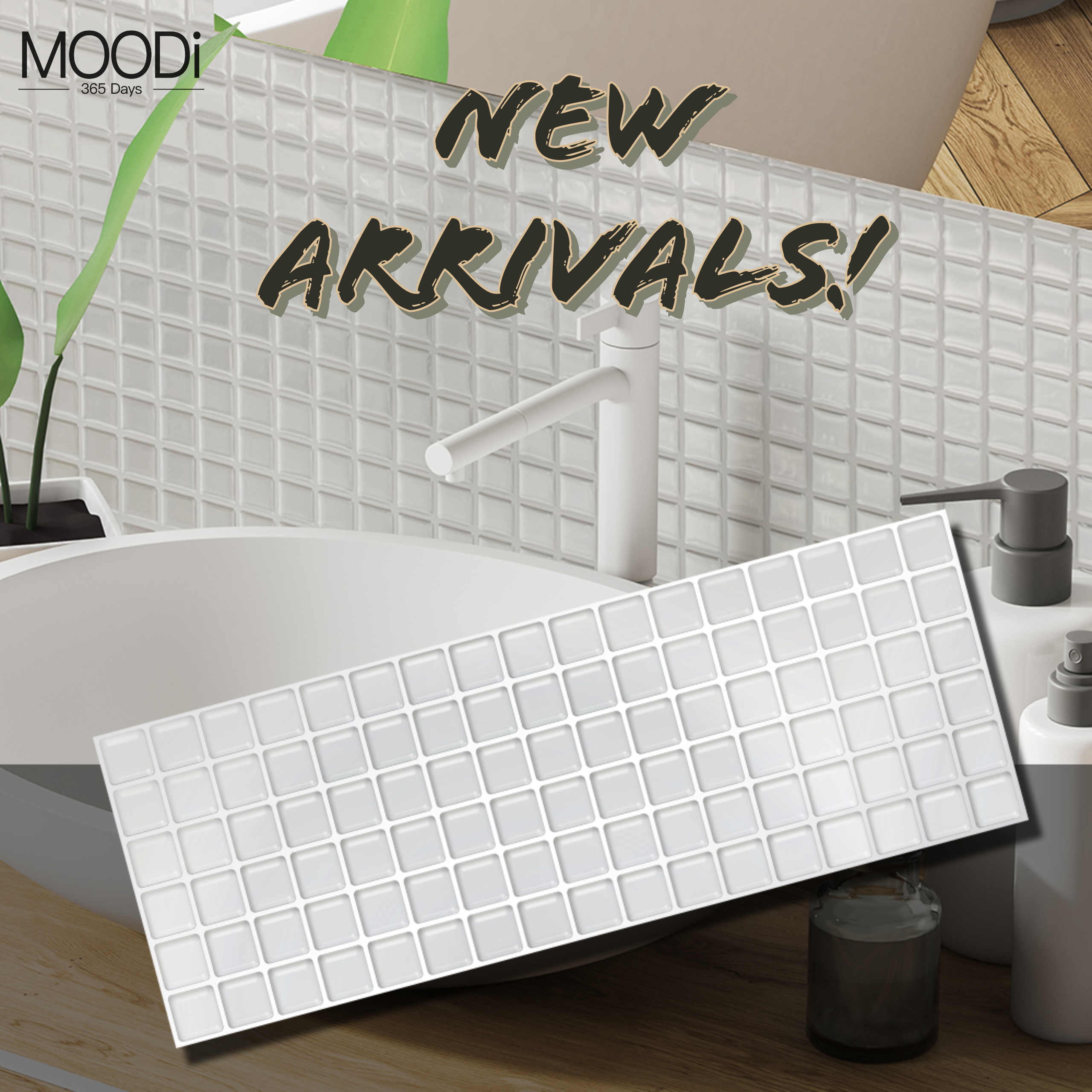 【BEAUSTILE】3D 浴室及廚房多功能牆紙貼_月光銀