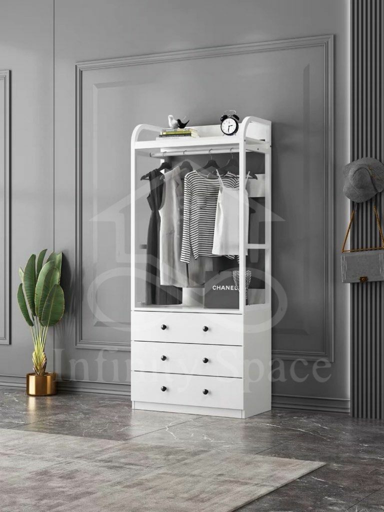 B3580 衣帽架連櫃桶