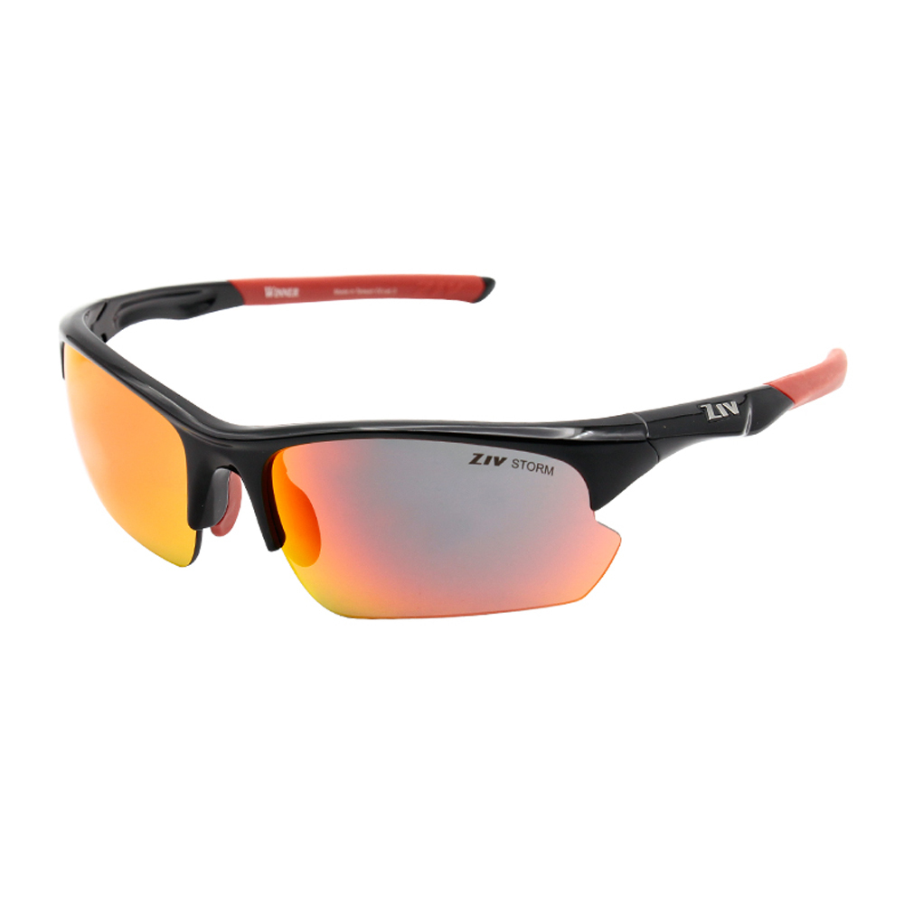 ZIV TB105001 WINNER 運動眼鏡(可換片) 亮黑/黑紅框 防爆/防潑水/防油/防滑鼻墊 42ZTB105001