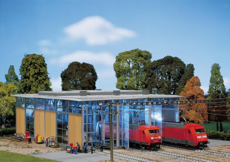 Faller 120217 HO規，E-Lokschuppen, 3-ständig機車棚，3軌