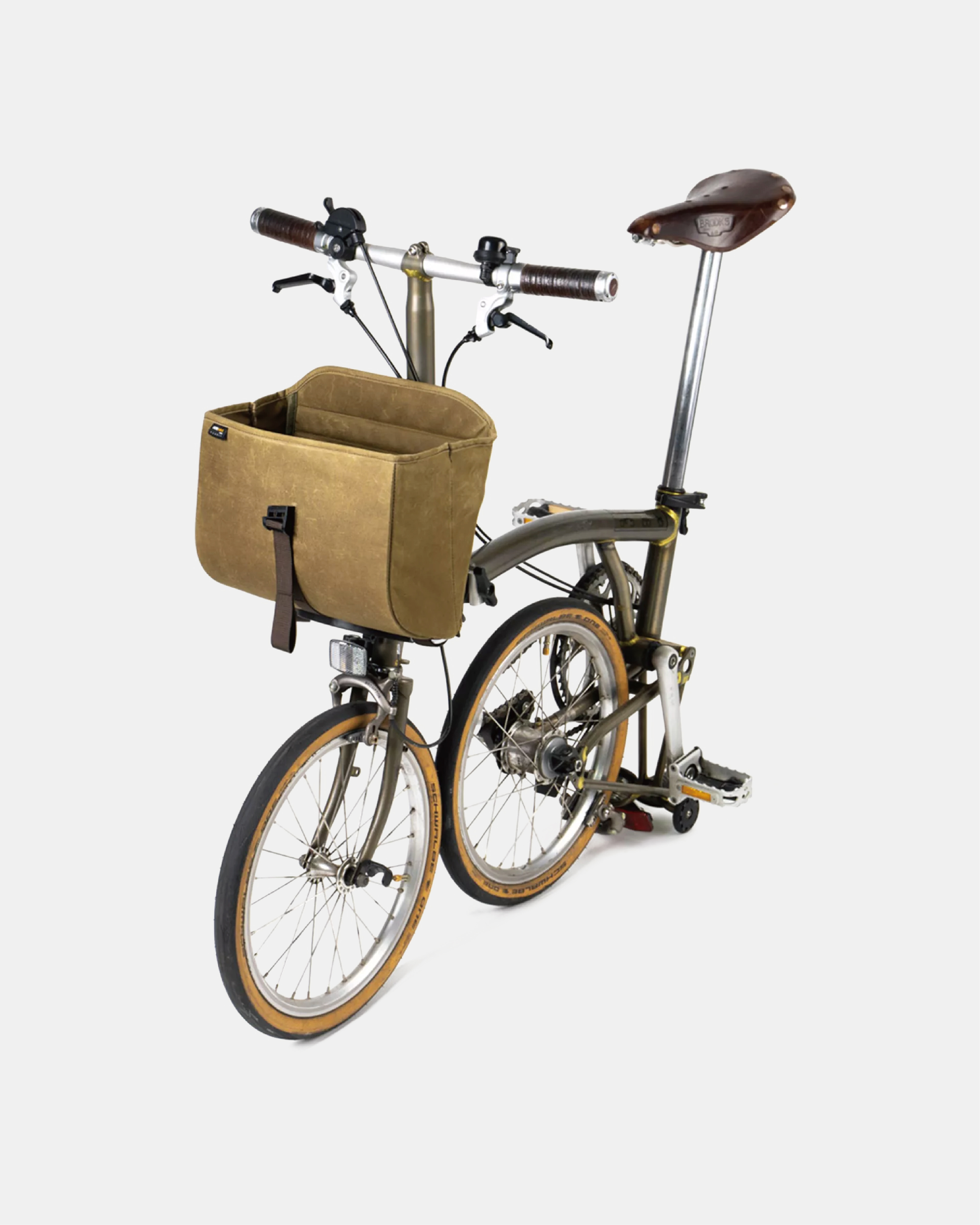 【沃坦】Y-Bag Brompton 車前包 8L 卡其褐色（含車前架）