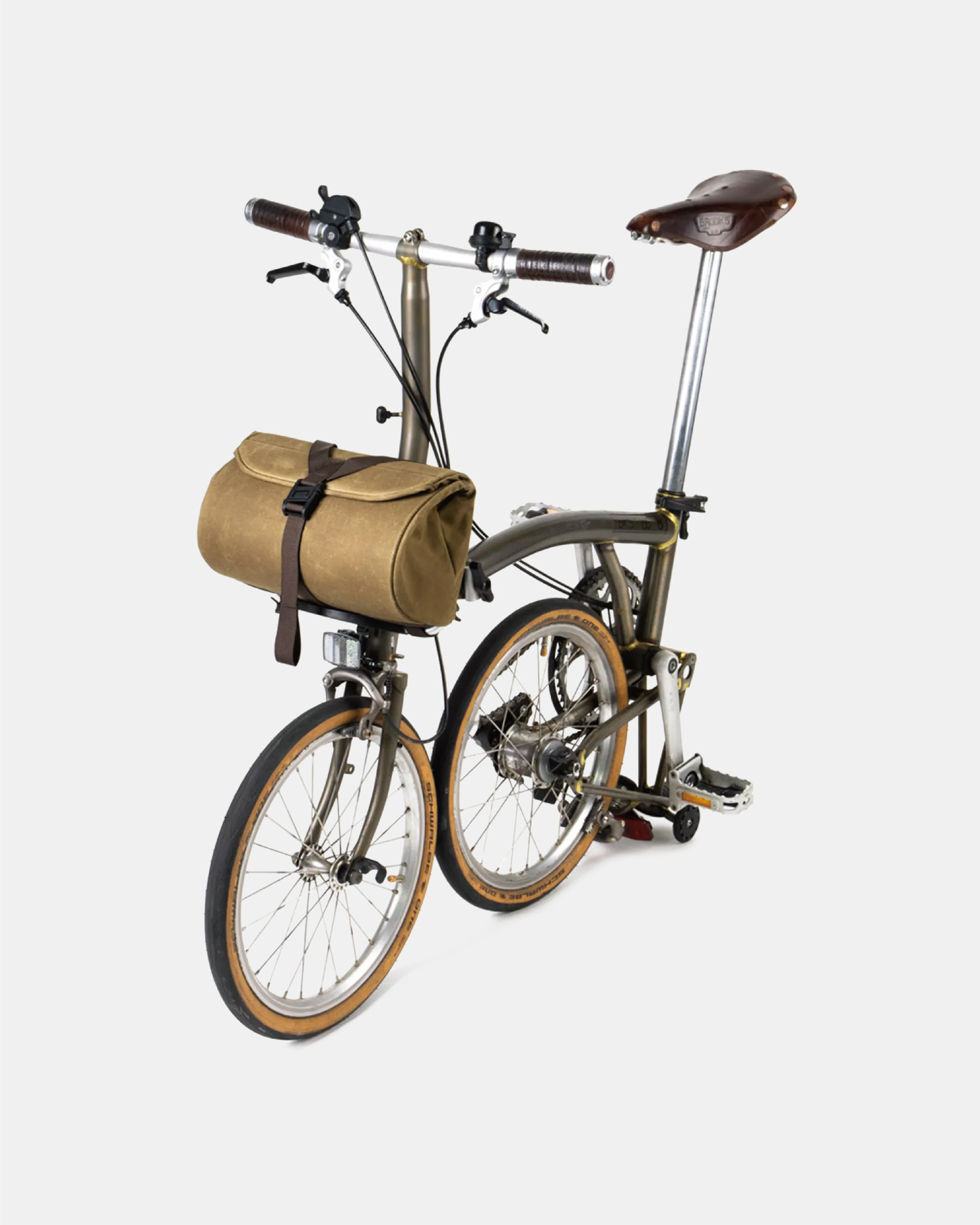 【沃坦】Y-Bag Brompton 車前包 8L 卡其褐色（含車前架）