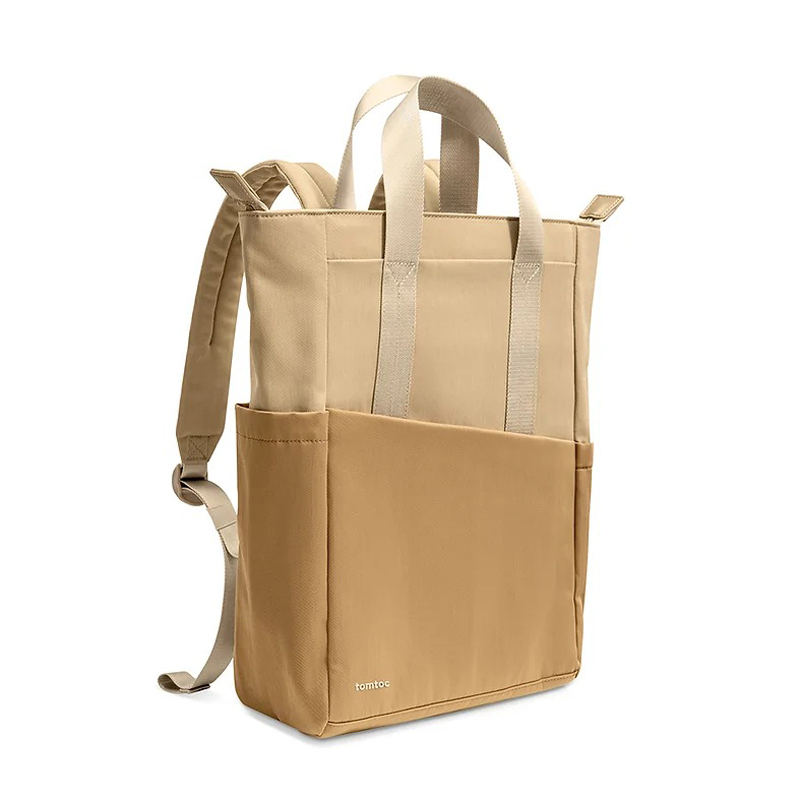 Tomtoc 輕行系列 幾何雙肩包 奶茶棕 適用MacBook Pro/Air 13/14