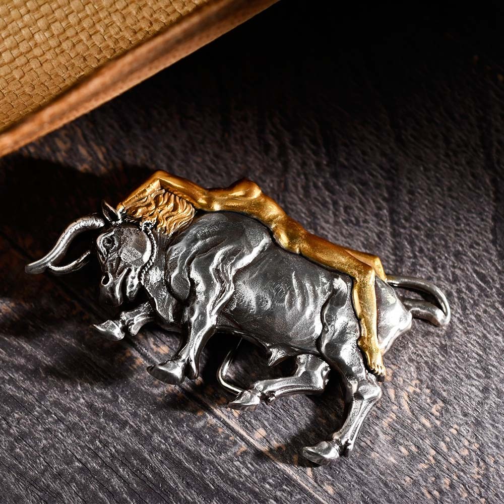 率性女郎與猛牛  造型皮帶扣 / 皮帶頭 - 現貨