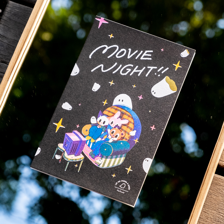 Raimochi｜RISO明信片｜Movie night