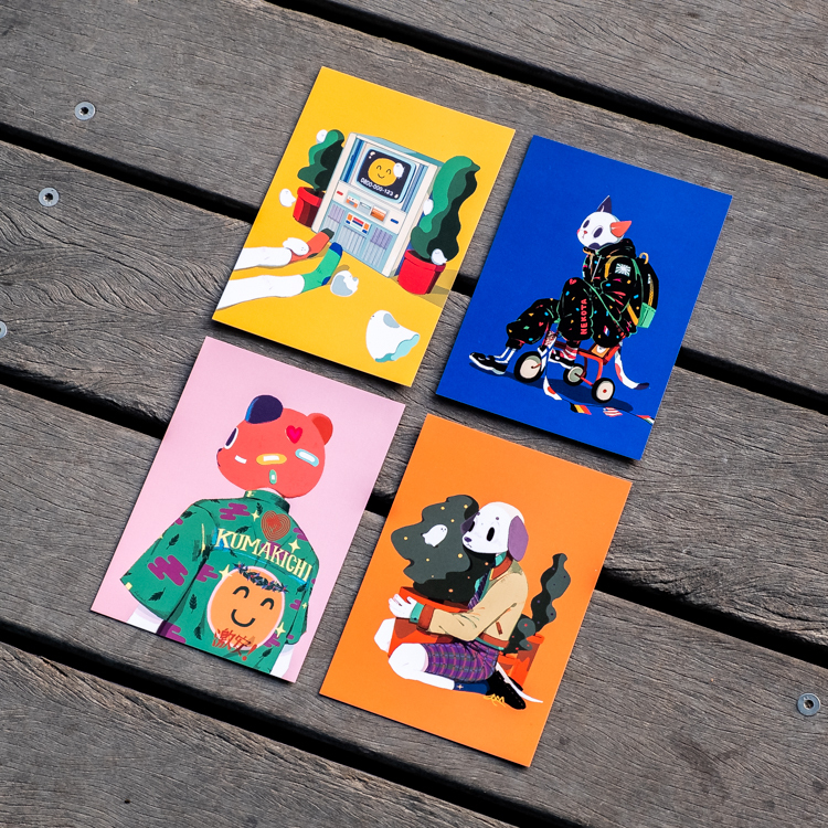 Raimochi｜明信片4入｜B 亮面