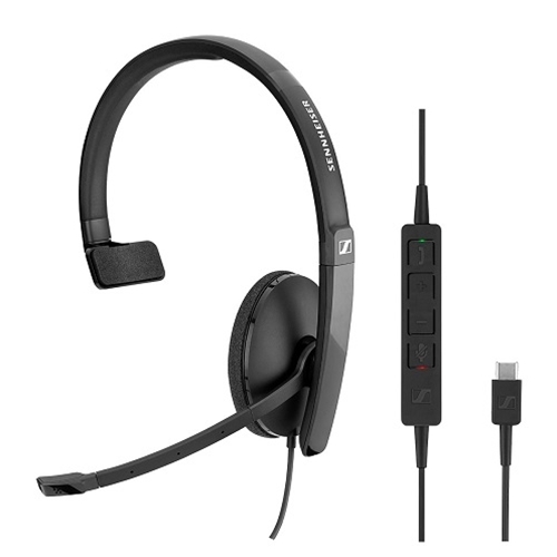 Sennheiser SC 130 USB-C- Single- Sided (Monaural) Headset for Business Professionals (Part No.: 508353)