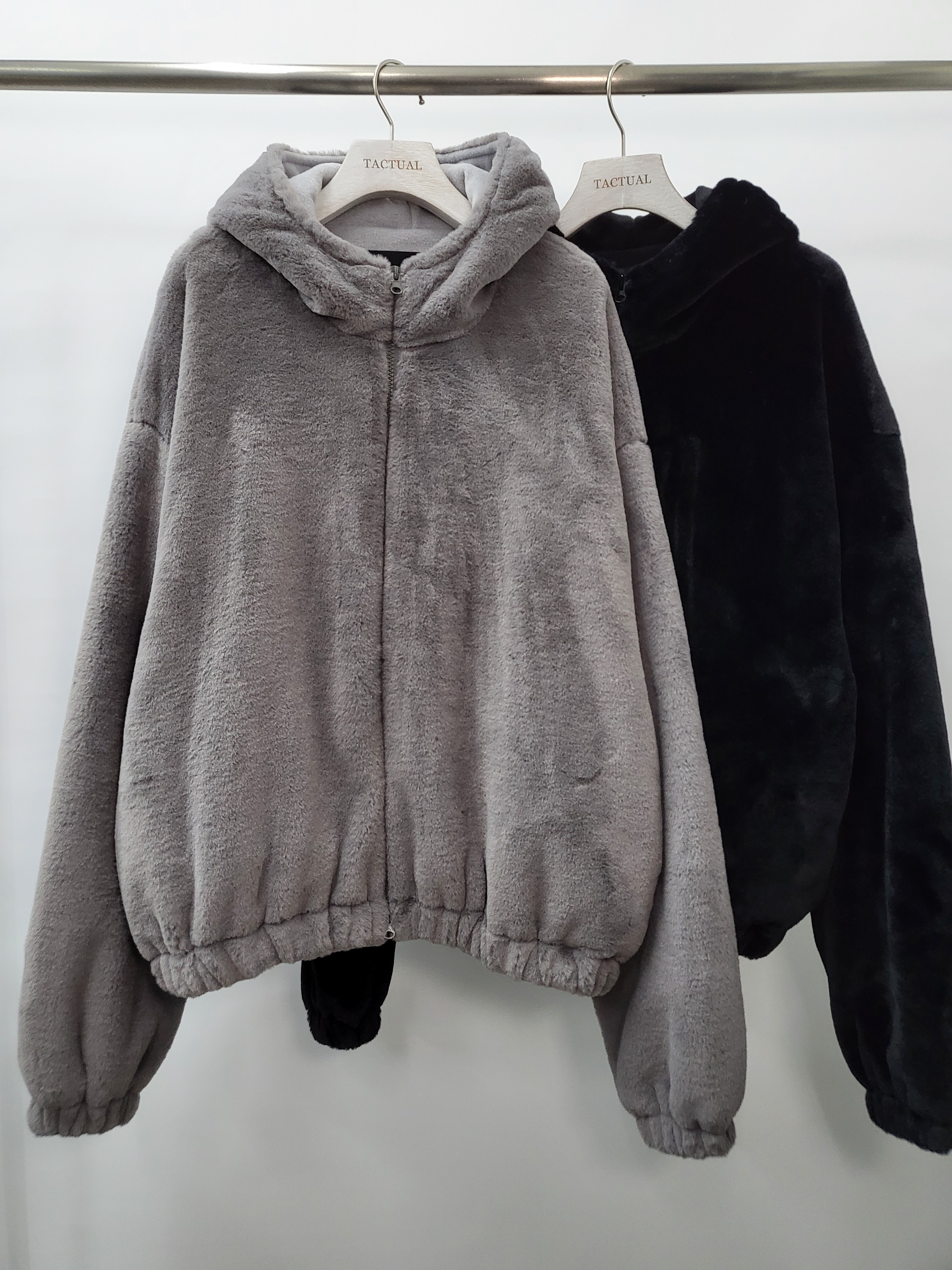 連帽拉鍊毛毛褸(薄抓毛底) JK2231