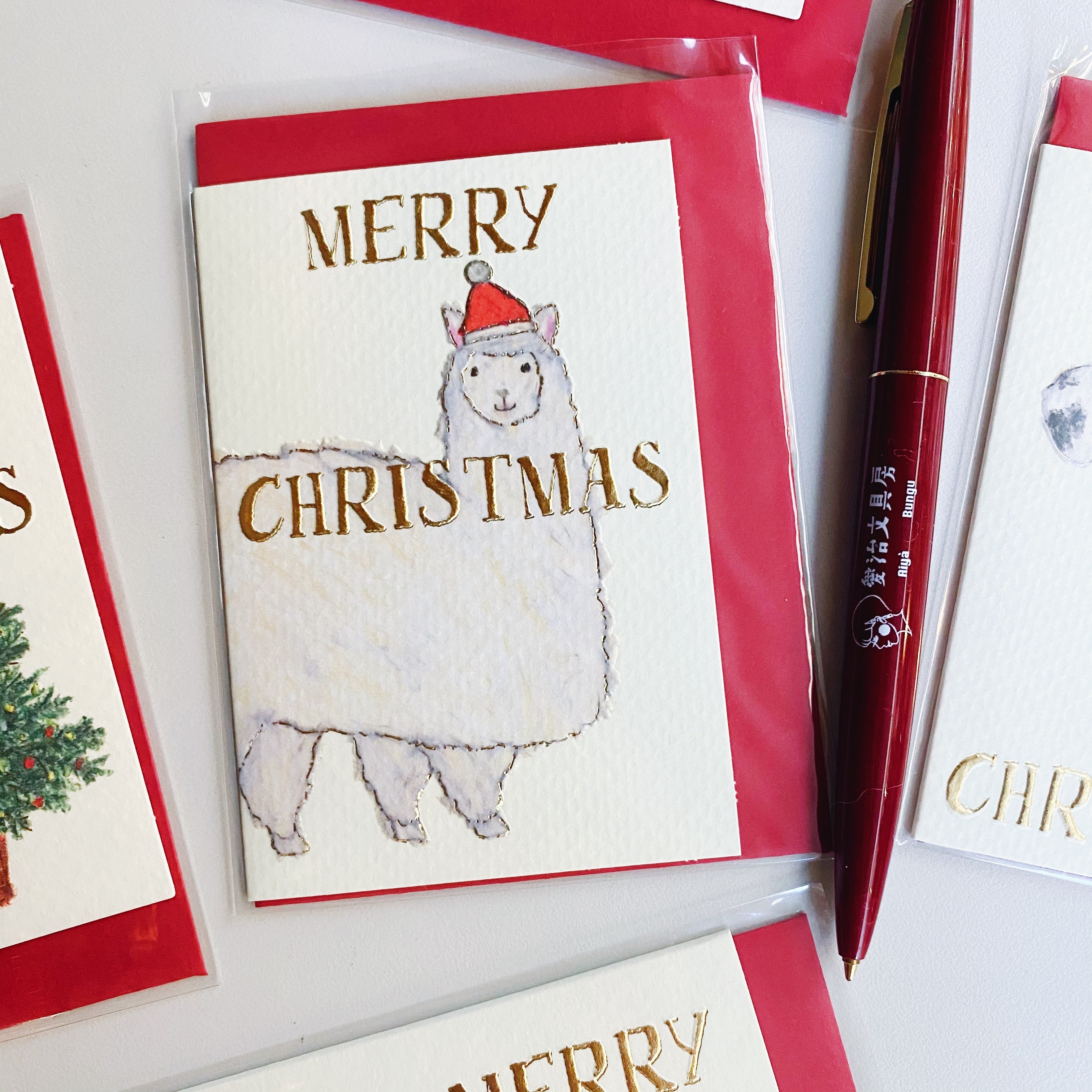 羊駝 米津祐介 迷你聖誕卡片｜日本 米津祐介