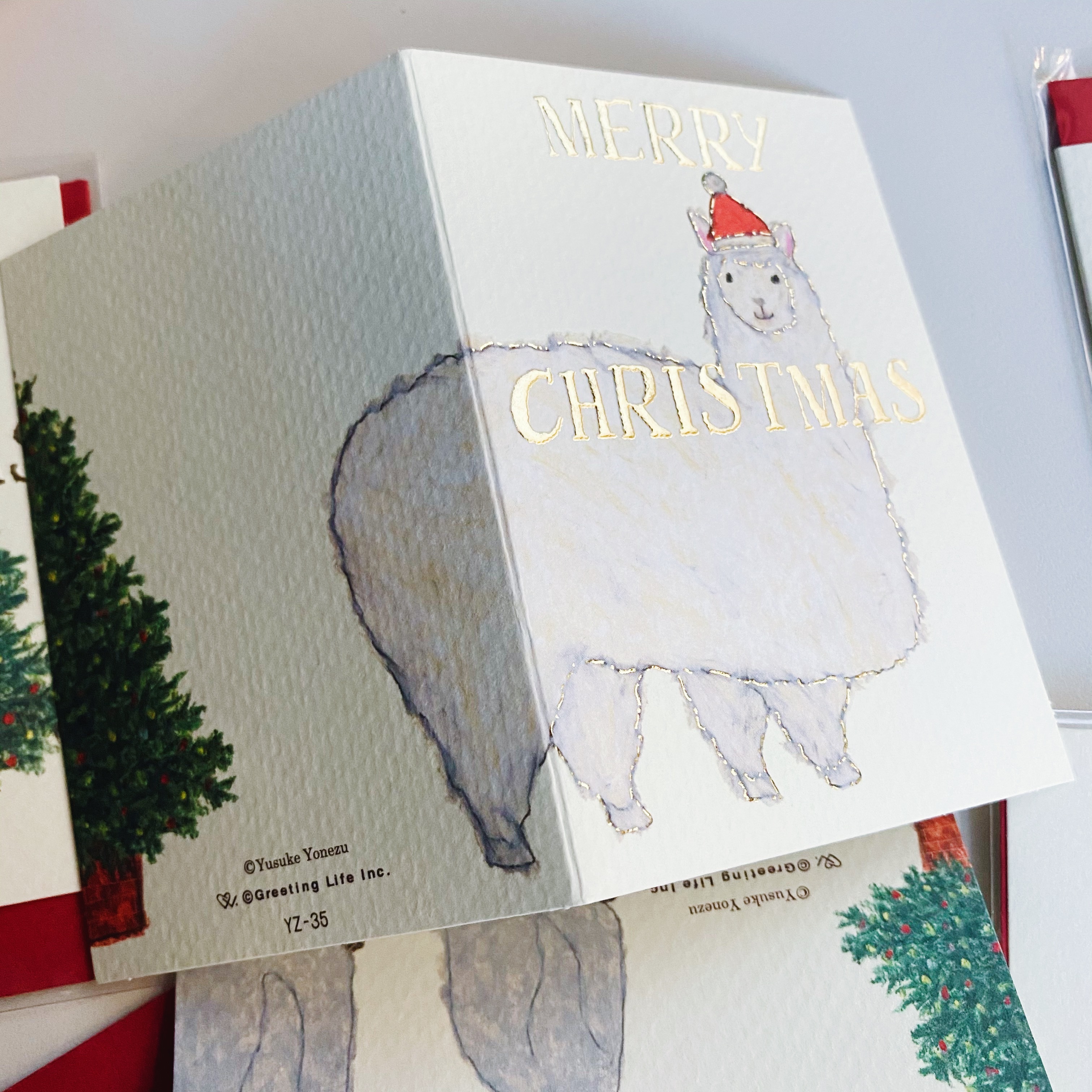 羊駝 米津祐介 迷你聖誕卡片｜日本 米津祐介