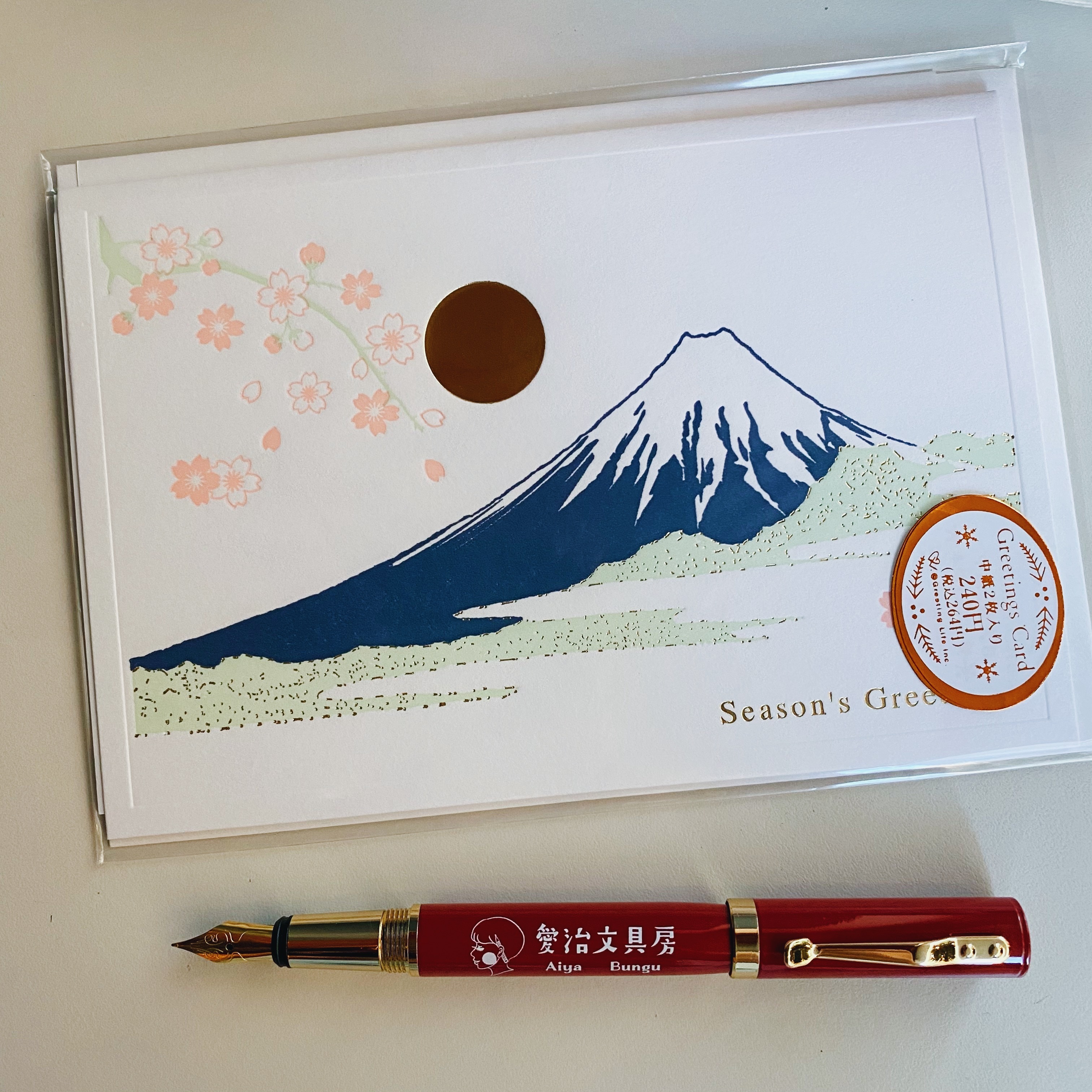 富士山 燙金萬用卡片 日本Greeting Life