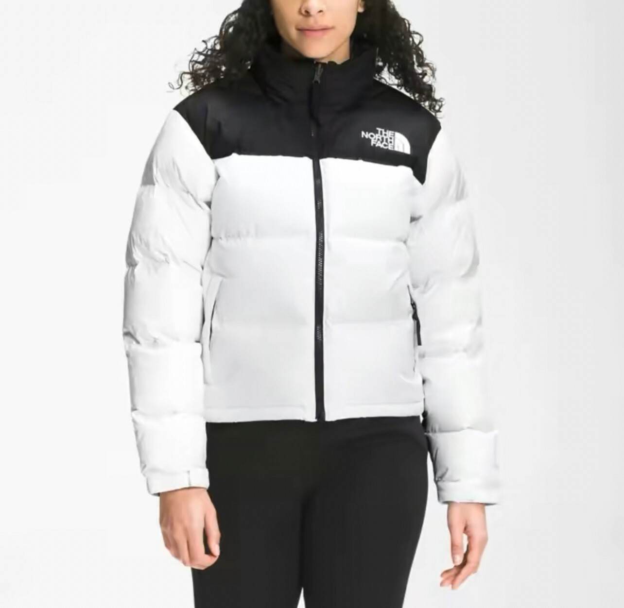 國外代購THE NORTH FACE 拼接 羽絨外套 黑白 NF0A3XEO-FN4