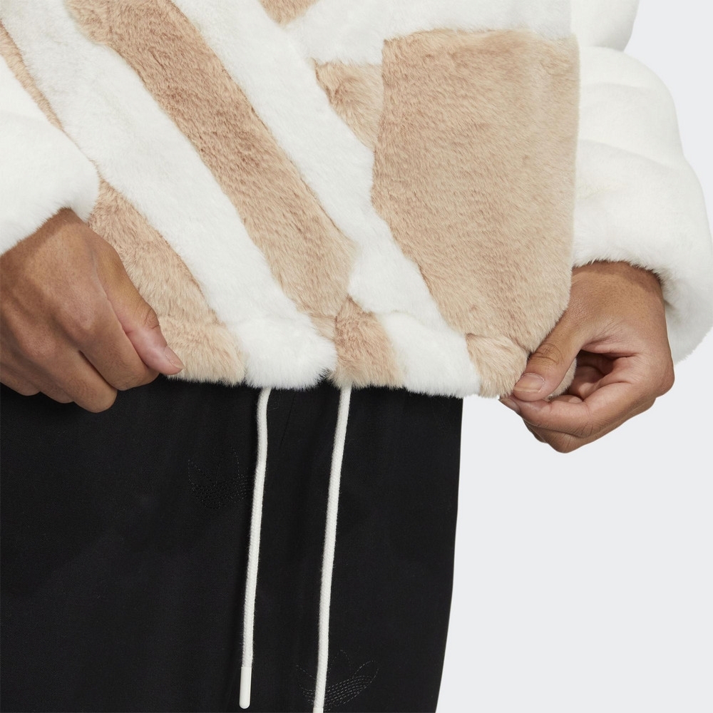 ADIDAS FUR JACKET TR 男女 人造皮草外套 白HR3485
