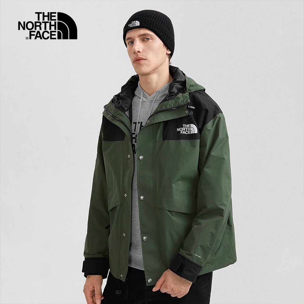 現貨 THE NORTH FACE 北臉 男 防水透氣 寬鬆連帽衝鋒衣 綠黑 NF0A7UR9NYC