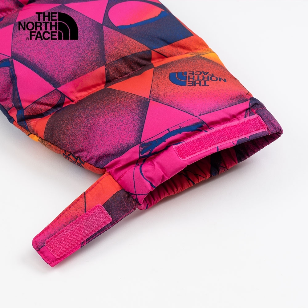 代購 THE NORTH FACE女 滿版印花 防潑水 保暖羽絨外套 粉NF0A5IXK96J DEC