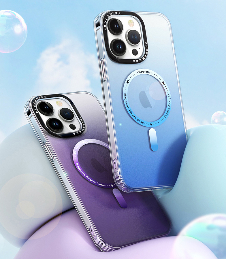 【漸層薄款】漸層半透magsafe磁吸保護殼  0.5mm薄型防摔殼 六色可選 iPhone15系列14系列/13系列/12系列/11系列