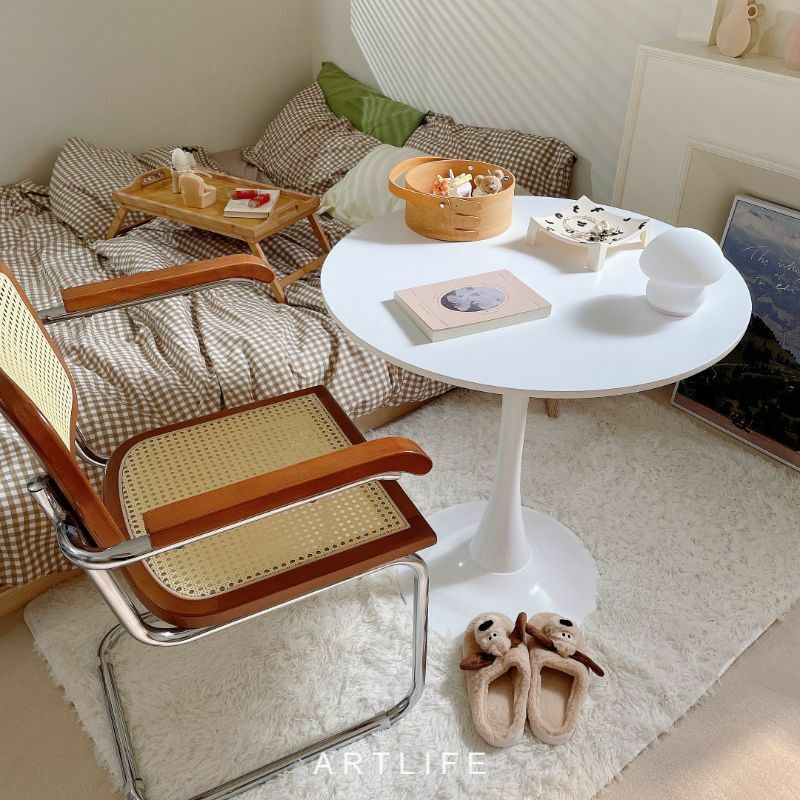 簡約長毛白色地毯