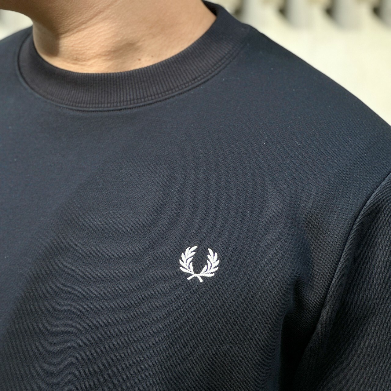 Fred Perry Sweatshirt Crew Neck 大學TEE 衛衣深藍色