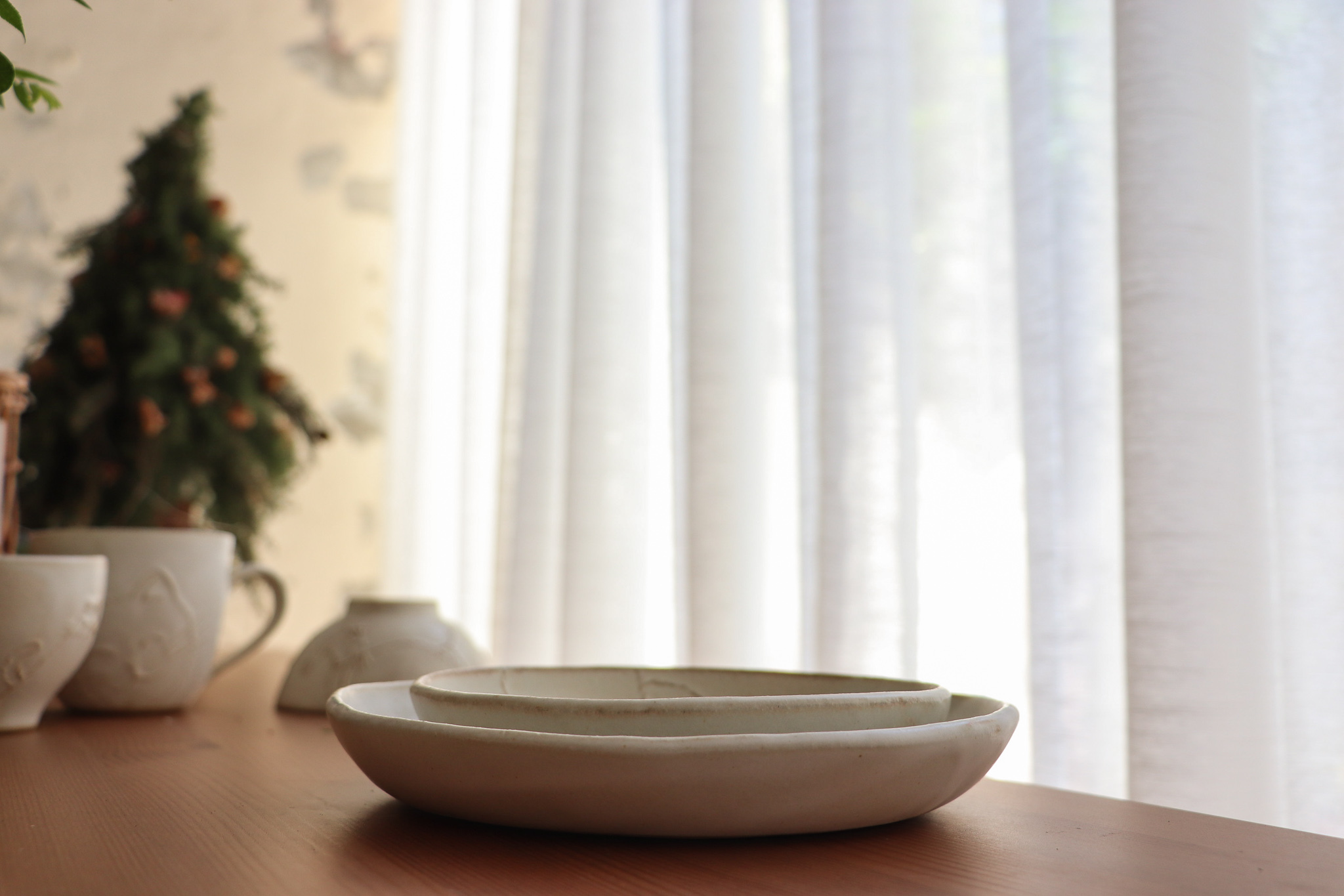 益子燒 若林健吾 浮雕貓咪 圓皿