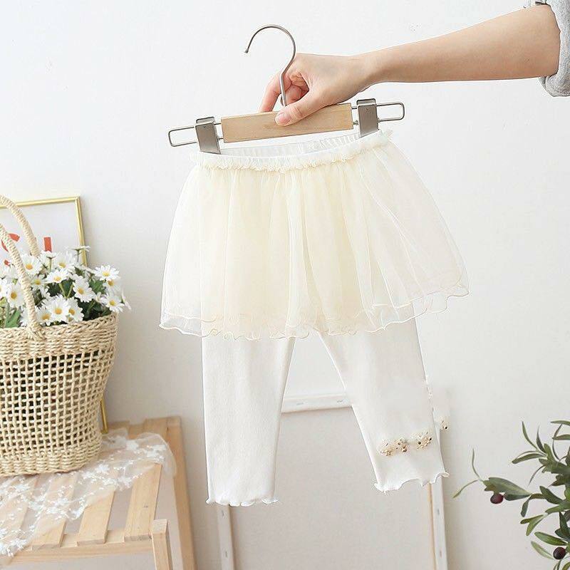 I12BE_FW22💛米白色公主風打底褲連紗裙(pre-order)